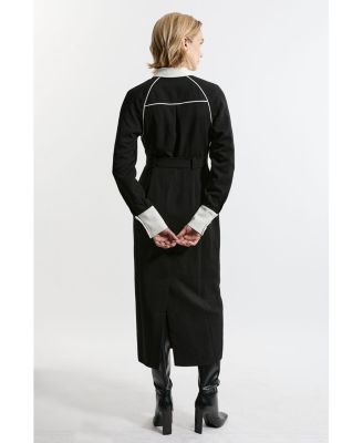Women's Twill Collared Woven Midi Dress