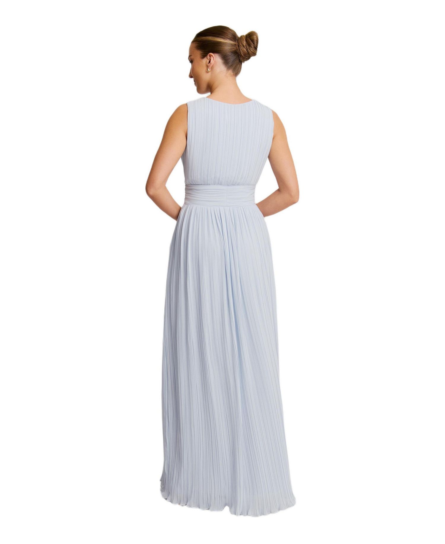 Women's Pleated Plunge Maxi Dress