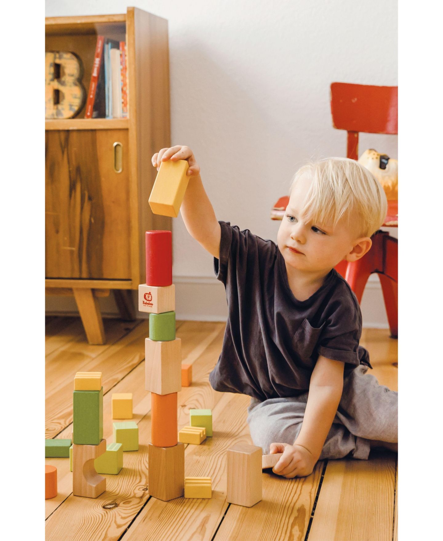 Детские конструкторы Bababoo and friends Lion Bababoo 26-Piece Wooden Colorful Building Blocks, Ages 12 Months+ — фото 4