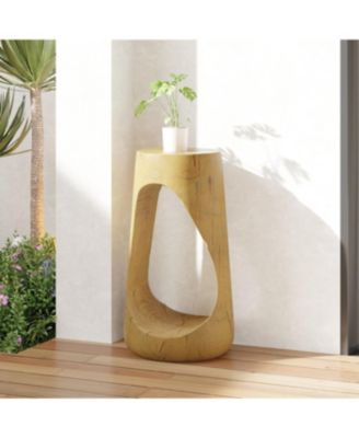 Outdoor Side Table, Hollow Design End Table, Decorative Accent Table