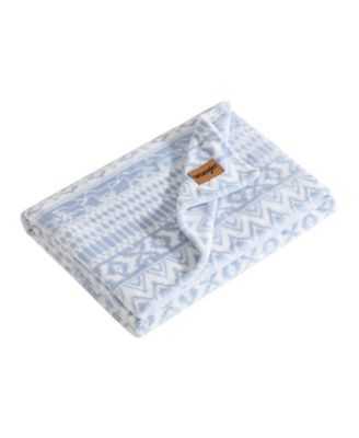 Western Horse Stripe Printed Plush Throw, 70" X 50"