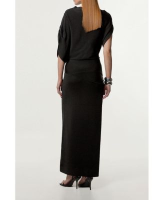 Women's Dropped Waist Asymmetric Maxi Dress