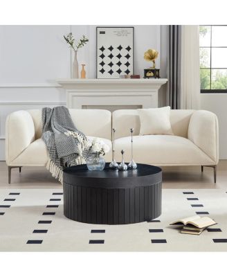 Modern Round Coffee Table with Storage Accent Tea Table