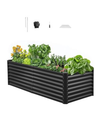 6x3x2 ft Galvanized Metal Raised Garden Bed