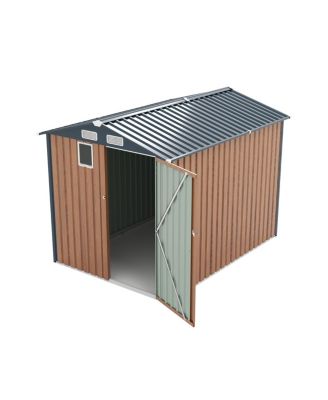 6×8FT Steel Clear Window Lockable Outdoor Storage Shed