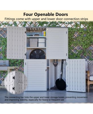 Rust Proof Resin Garden Storage with Partitions - Weatherproof, Spacious, UV Resistant