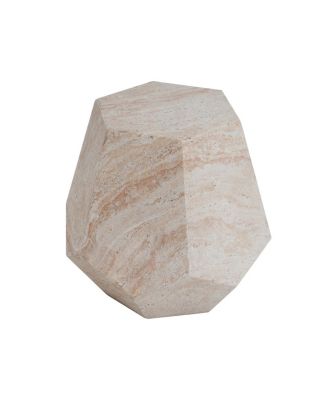 Lightweight Concrete/Travertine Hexagonal Side Table