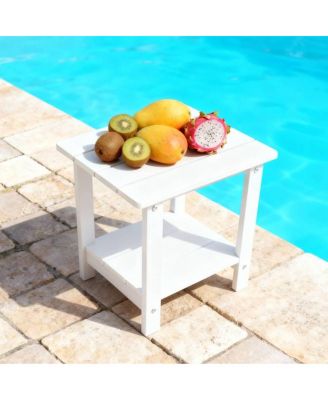 Wooden-textured imitation wood side table, simple, rich texture, small tabletop, outdoor picnic