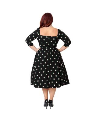 Plus Size Woven Sweetheart Neckline Lamar Swing Dress