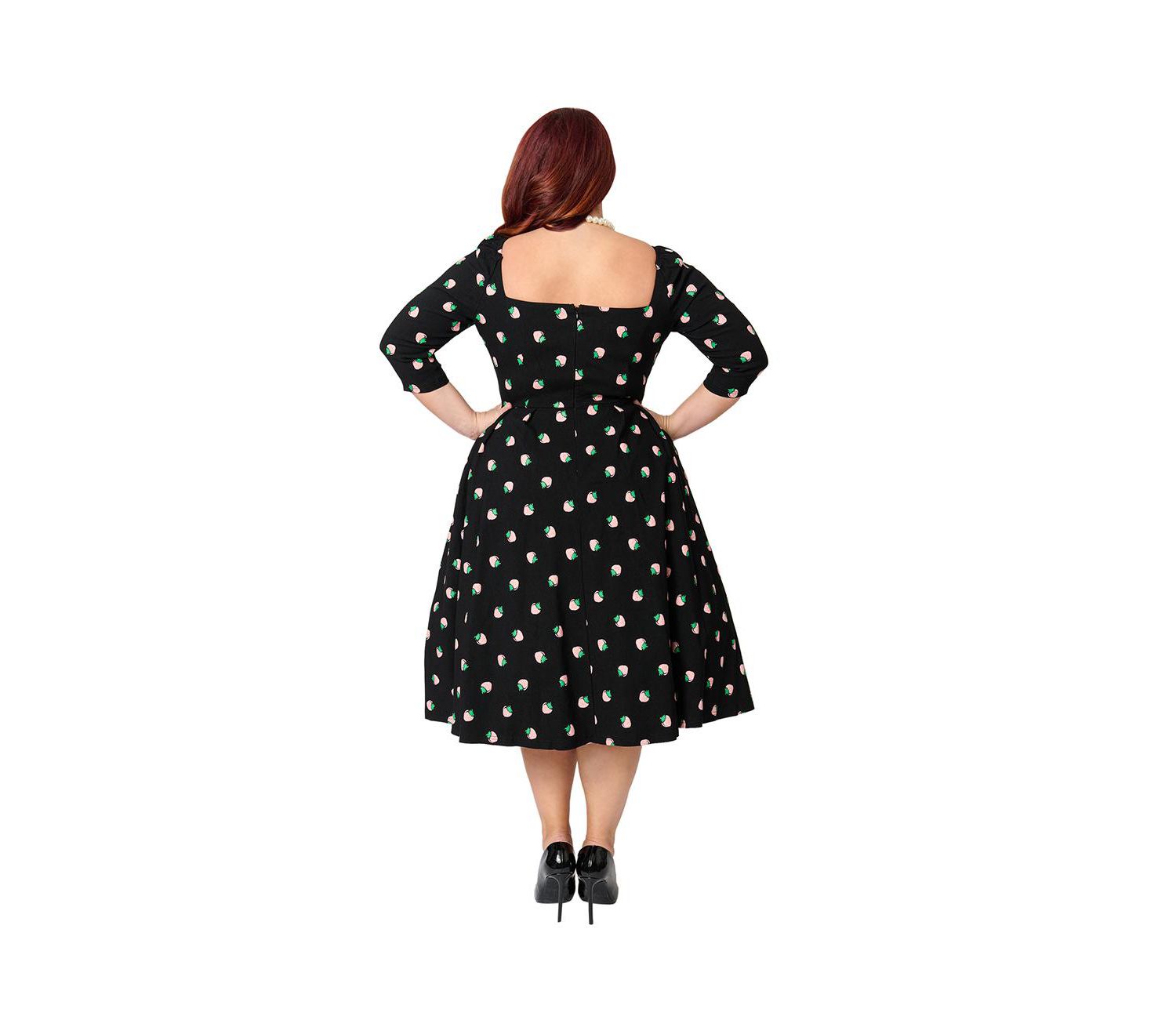 Plus Size Woven Sweetheart Neckline Lamar Swing Dress