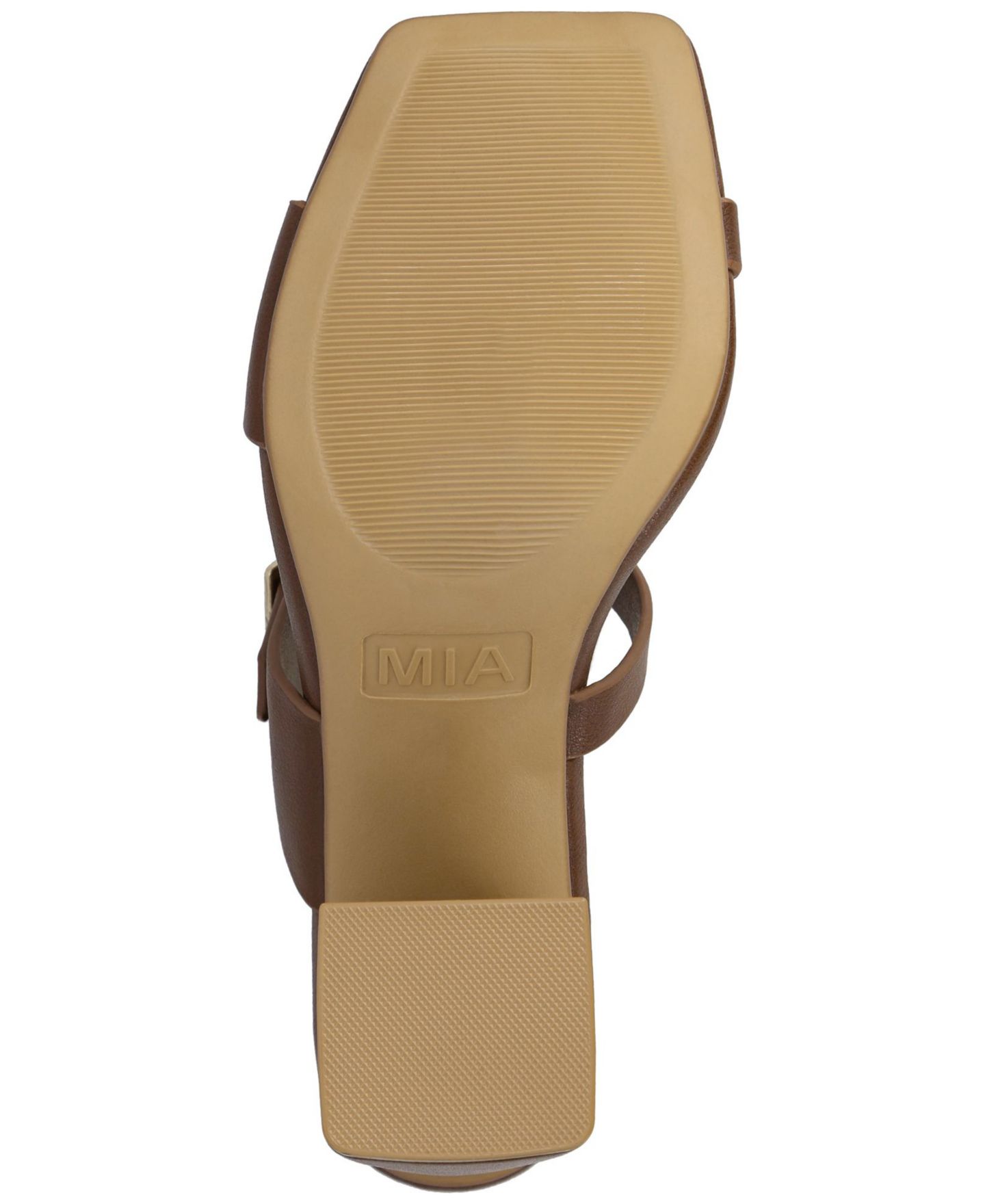 Женские сандалии MIA Rene Double Buckle Block Heel Dress Sandals, цвет: Коричневый — фото 5