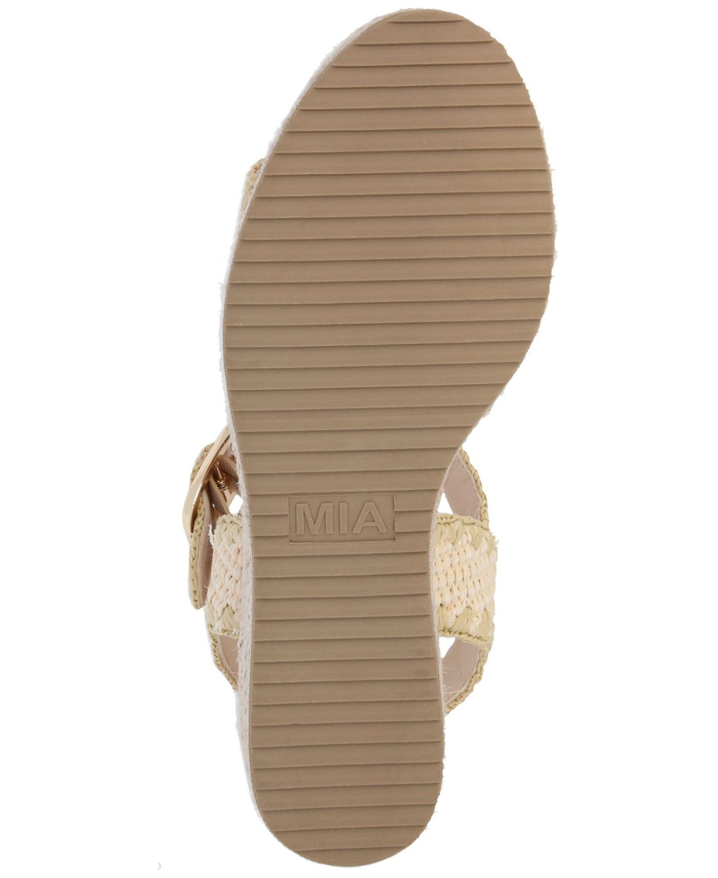 Женские сандалии MIA Beverlee Raffia Espadrille Wedge, цвет: Костяной — фото 5
