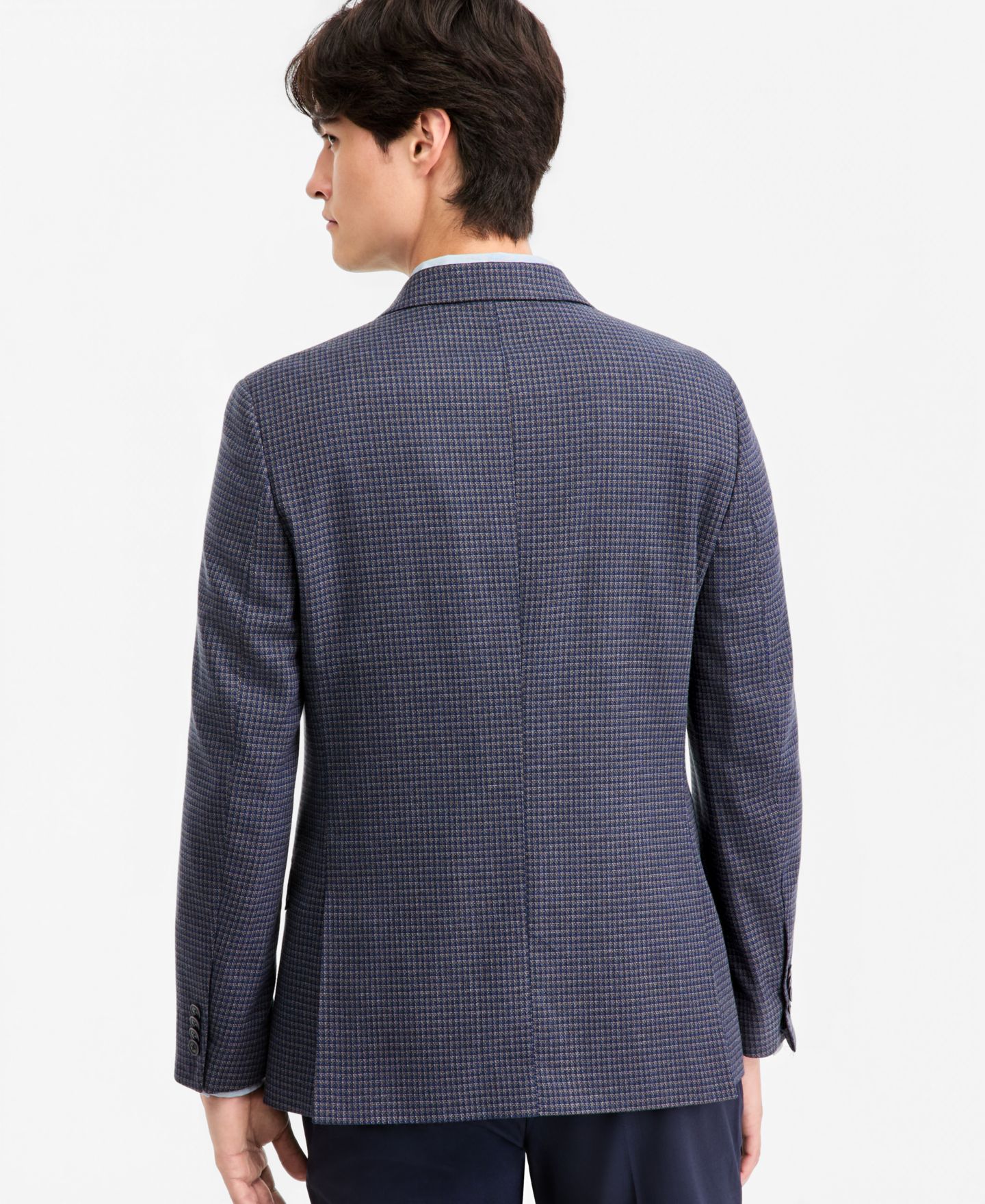 Мужской пиджак Nautica Modern-Fit Stretch Pattern Sport Coat, цвет: Синий клетчатый, вариант 1 — фото 2