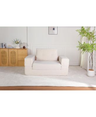 Compression Human Dog Sofa Bed, Modern Floor Couch w/Pillow