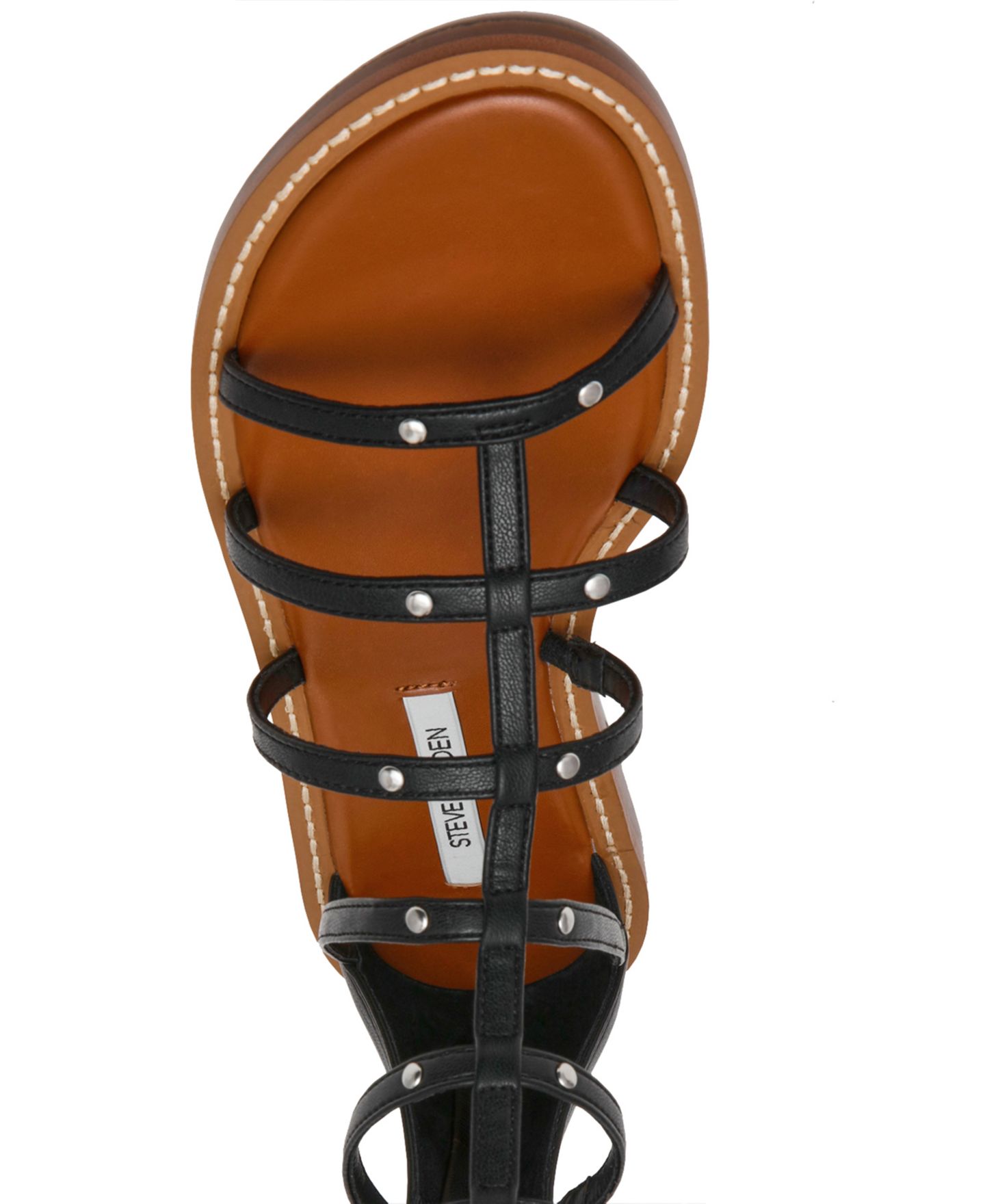 Женские сандалии Steve Madden Gladius Knee-High Strappy Round Toe Gladiator, цвет: Чёрный — фото 4