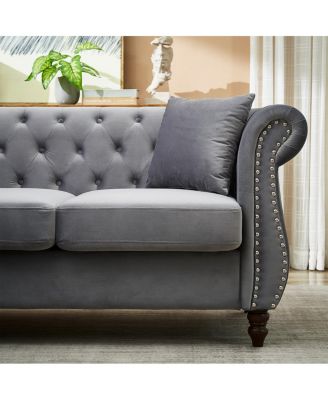 83.5" Oversized L-Shaped Sectional Sofa, 5-Seater Couch with 3 Pillows