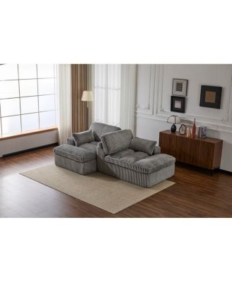 Double Chaise Lounge Indoor, Oversized Upholstered Sleeper Cloud Couch