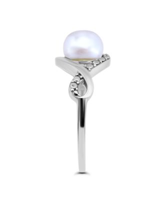 1/4 cttw Cubic Zirconia 7mm Imitation Pearl Infinity Design Band