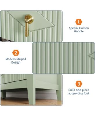 Fluted Dresser, 7 Drawer Modern Wood Storage Chest for Bedroom, Living Room or Entryway