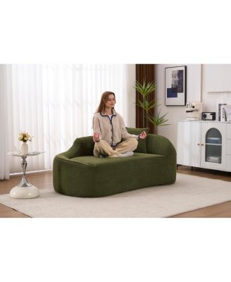Compression Curved Chaise Longue Indoor, Modern Chenille Loveseat Couch