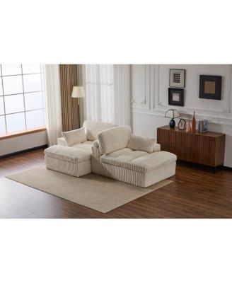 Double Chaise Lounge Indoor, Oversized Upholstered Sleeper Cloud Couch