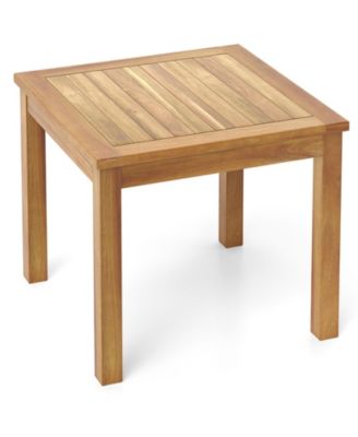 Outdoor Square Teak Wood End Table Coffee Table for Porch Deck Garden Patio