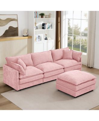 Modular Sectional Sofa, 102 Inch L Shaped Couch with Ottoman