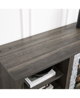 70" TV Stand with Faux Stone Surround and 23" Fireplace Insert.