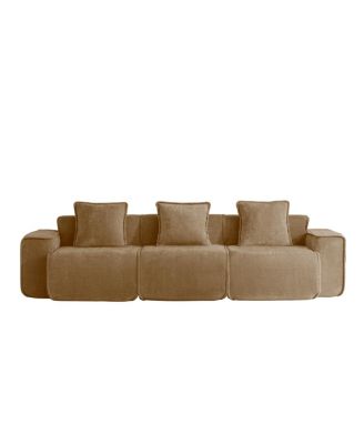 Deep Seat Modular 3-Seat Boneless Sofa with French Edge Piping