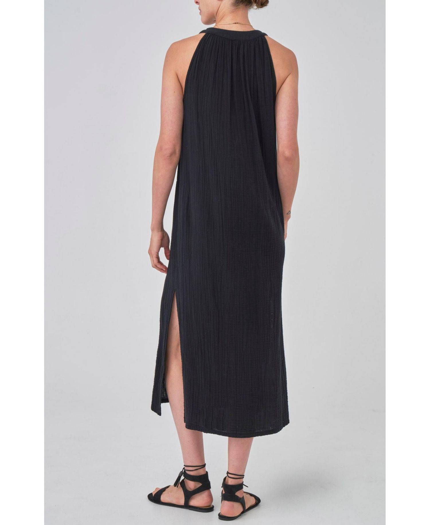 Women's Ocean+Main Sleeveless Gauze Midi Dress with Pockets