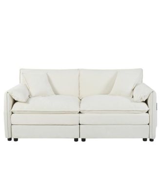 Luxury 2-Piece Chenille Cloud Loveseat Set with 3 Pillows