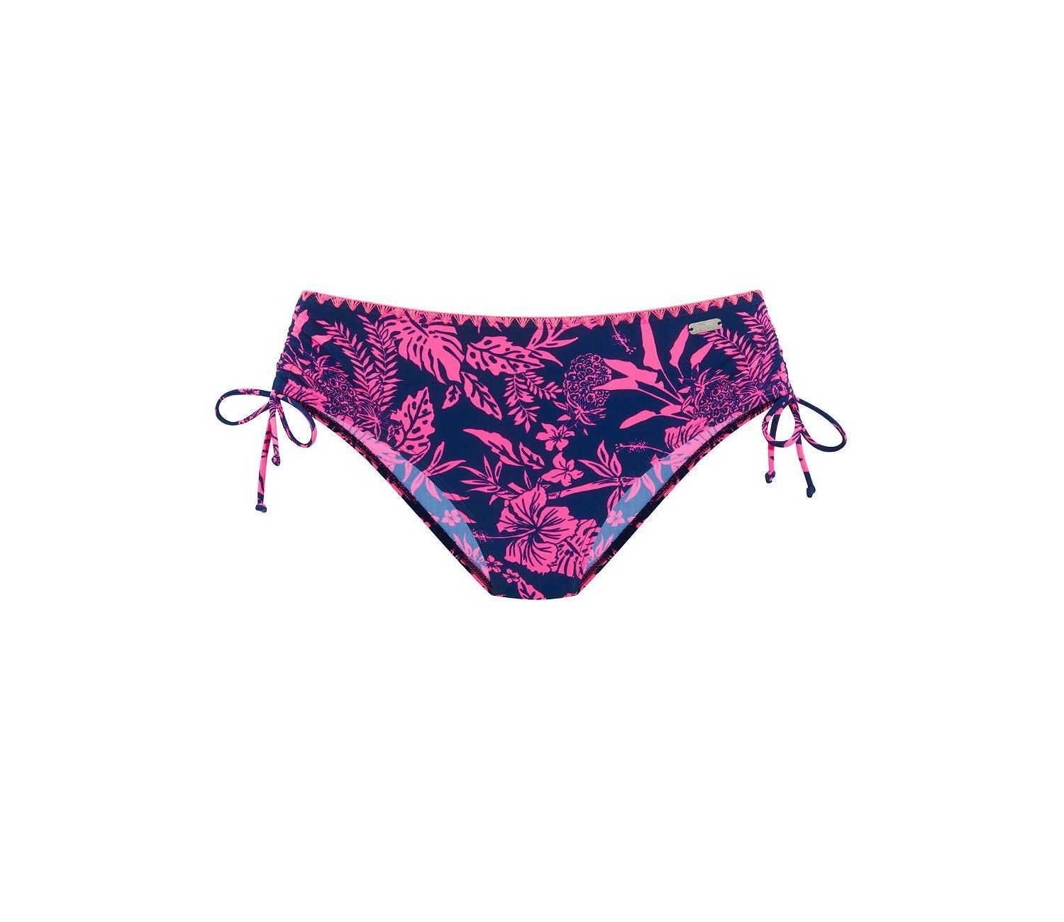 Women's Floral Print Tropical Mid Rise Bikini Mid-Rise Swim Bottom