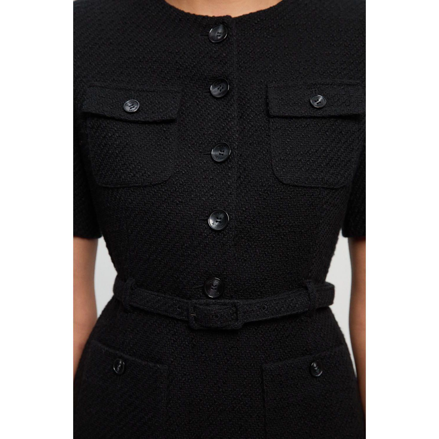 Women's Tweed Belted Mini Dress