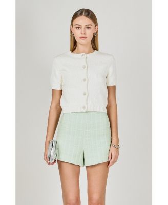 Women's Collared Knit Short Sleeve jacket