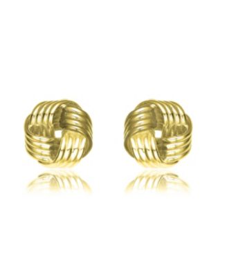 Chic 14K Gold Plated Twisted Knot Button Stud Earrings