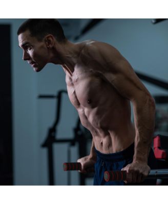 BalanceFrom Multi Function Home Gym Exercise Dip Stand, 500lb Capacity, White