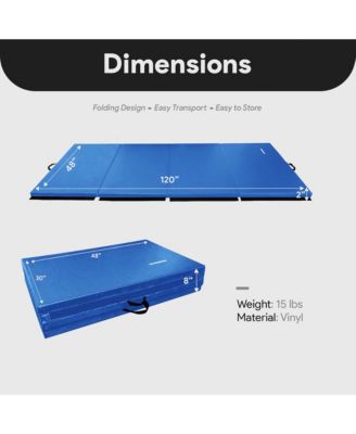 120 x 48" All Purpose Folding Gymnastics Exercise Mat, Blue