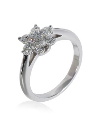 Platinum Diamond Flower Ring