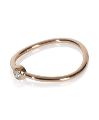 Rose Gold Diamond Elsa Peretti Single Row Wave Ring