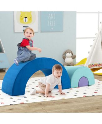 Kids' Rainbow Arc Climber Set with Foam Blocks and Machine