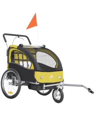 Kids Elite 2-Seat Bicycle Trailer Steel w/ Water Resist Windows