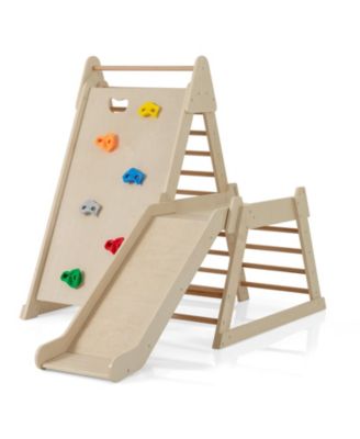 3-in-1 Indoor Jungle Gym with Extended Slide for Toddlers