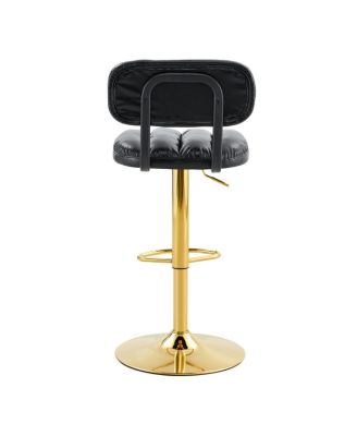 Streamdale Modern Adjustable PU Leather Bar Stools (Set of 2)
