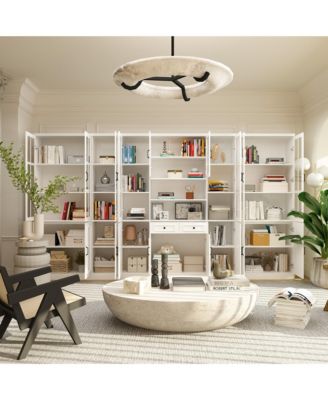 3 in 1 Luxurious Large Bookcase with 30 Shelves & Doors