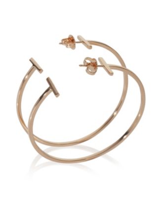 Rose Gold  Extra Large Tiffany T Wire Hoop Earrings