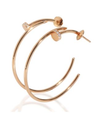 Rose Gold Diamond Large Model Juste Un Clou Hoop Earrings