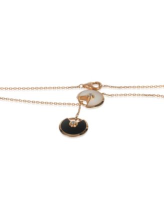 Rose Gold Mother Of Pearl and Onyx Amulette de Cartier Lariat Necklace