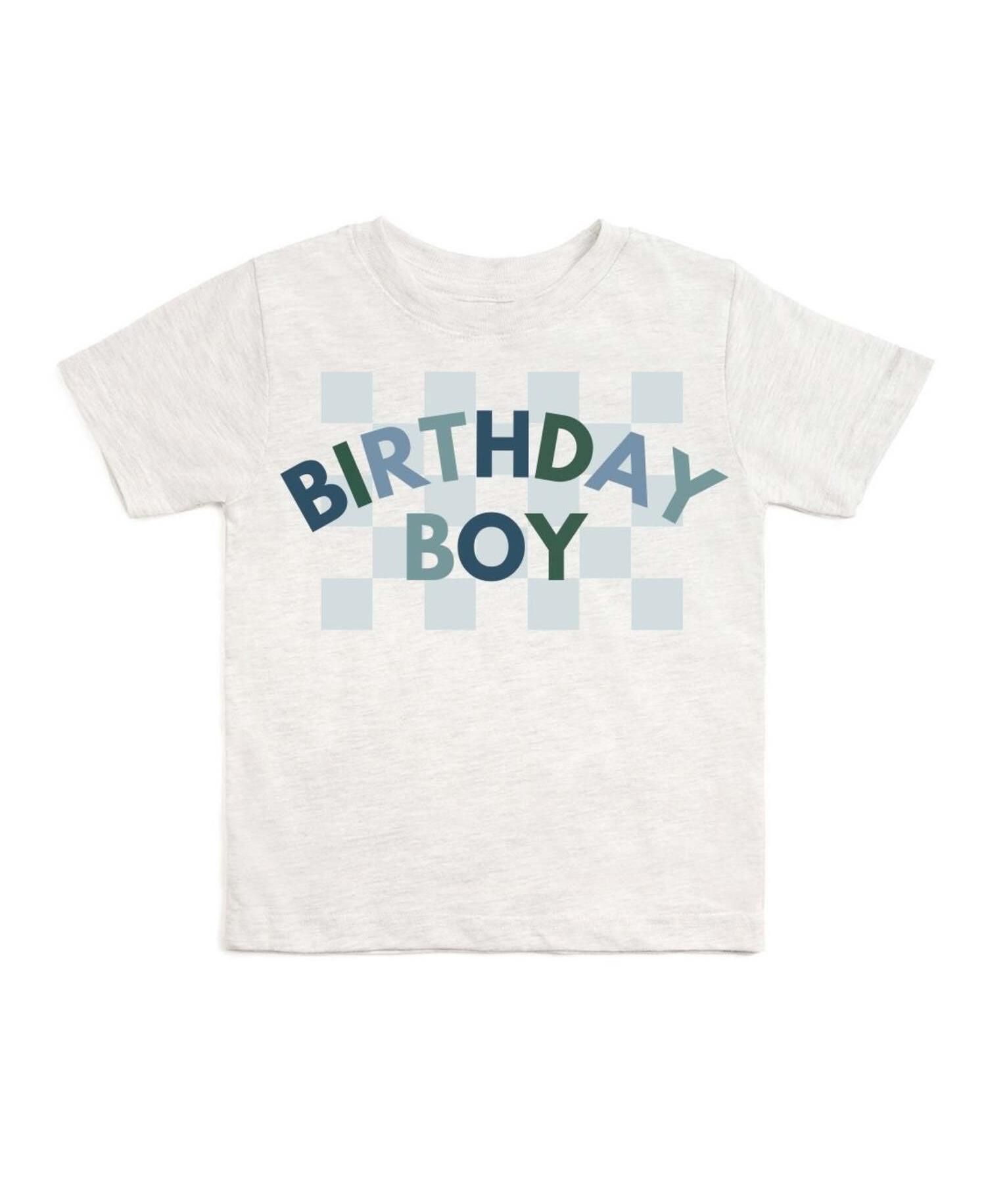 Baby Boys Birthday Checker Short Sleeve T-Shirt