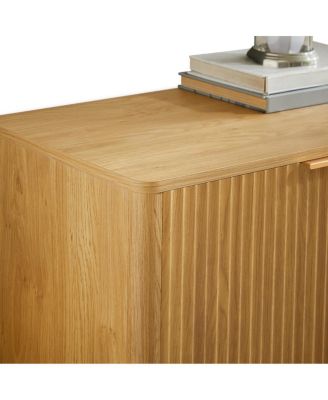 Streamdale 59-inch Modern Wavy Sideboard, Curved Contour 4-Door Storage Cabinet