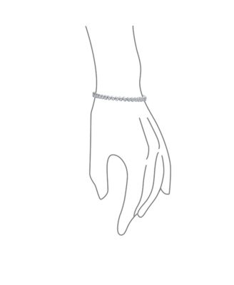 Fancy Cocktail CZ Cubic Zirconia Wave S-Link Swirl Tennis Bracelet Silver Plated